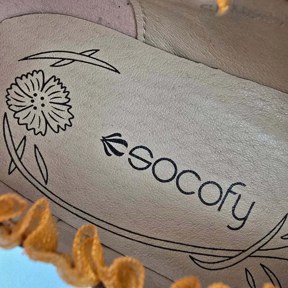 Socofy Blue & Orange Leather Ruffle Booties Size 6.5 - Picture 7 of 9